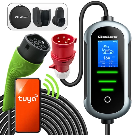 Qoltec Mobil EV Elektromos Autó Töltő 2 az 1-ben