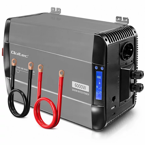 Qoltec Tiszta Szinuszos Inverter 3000W LCD és USB csatlakozóval
