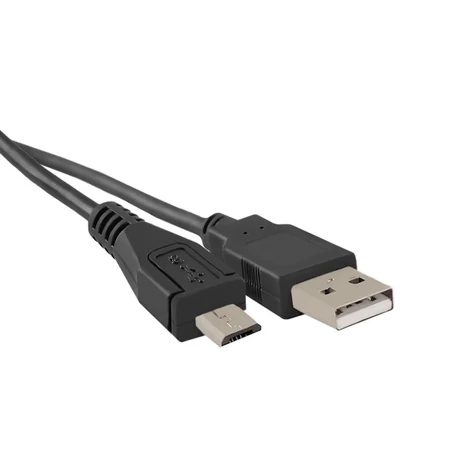 Qoltec 1m USB A apa és Micro USB B apa kábel fekete színben