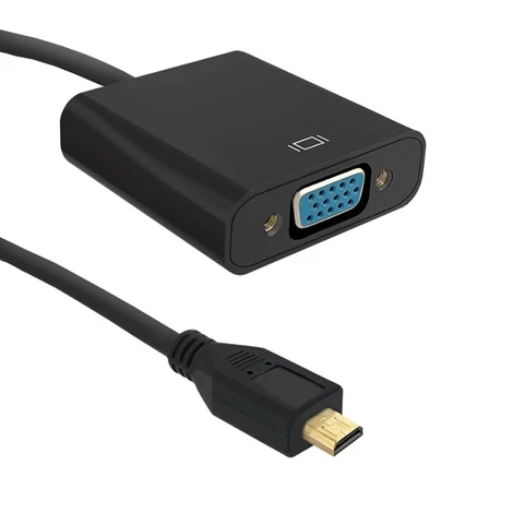 Qoltec Micro HDMI D férfi és VGA női adapter 0,2m