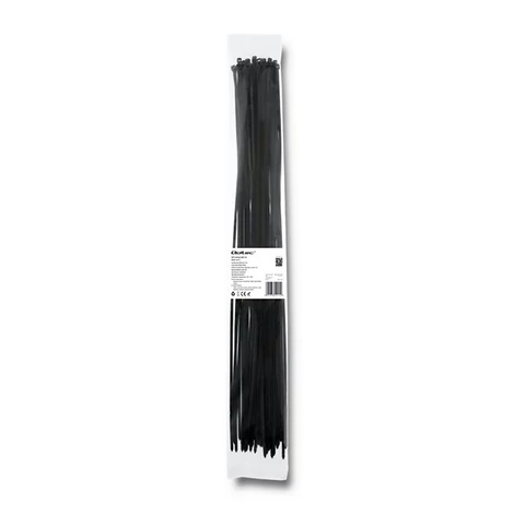 Qoltec fekete önzáró kábelkötöző 4.8x500mm