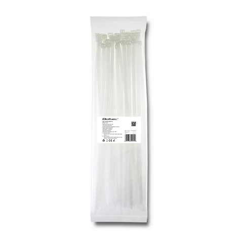 Qoltec 7.2x400mm fehér önzáró kábelkötöző
