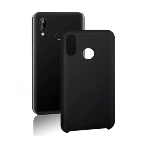 Fekete folyékony szilikon tok Huawei P20 Lite-hoz
