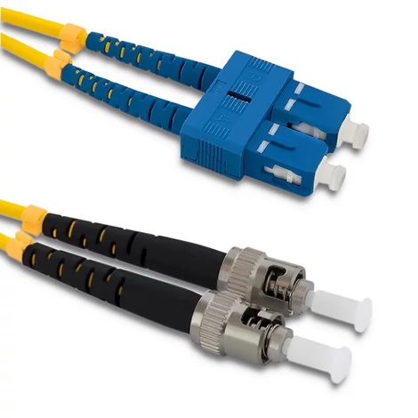 Qoltec 5m SC/UPC - ST/UPC optikai szál patchcord