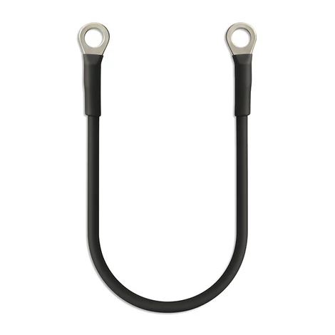 Qoltec Akkumulátor kábel csatlakozó terminálokkal | Kábel szemcsatlakozóval | 20 cm | Fekete