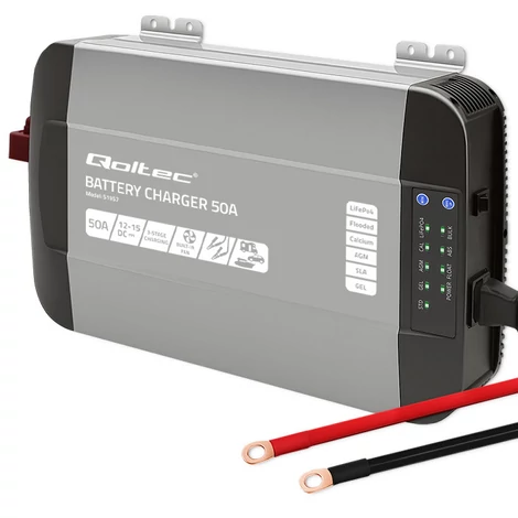 Qoltec Smart Monolith 50A töltő LiFePO4 AGM GEL SLA akkumulátorokhoz