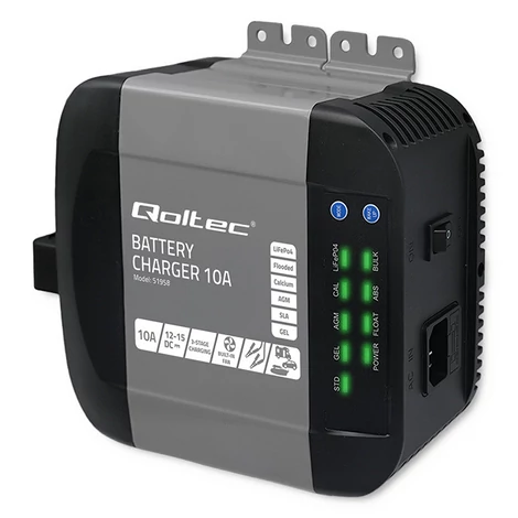 Qoltec Smart Monolith 10A 12V töltő akkumulátorokhoz