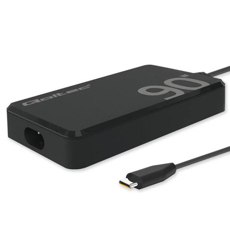 Qoltec 90W GaN szupergyors SLIM tápegység | PD | 5-20V | 4.5A | USB-C 3.1 | Laptop | MacBook | Okostelefon | + kábel