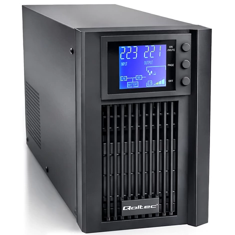 Qoltec 1kVA szünetmentes tápegység LCD kijelzővel