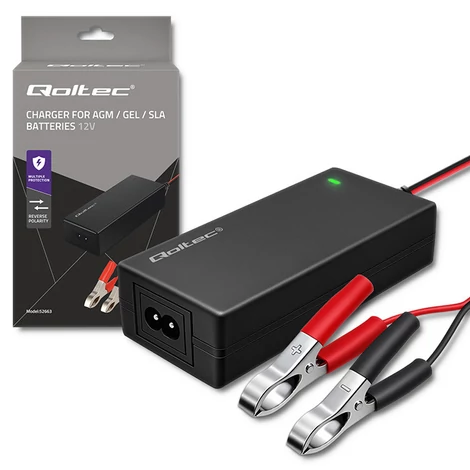 Qoltec automatikus töltő AGM GEL akkumulátorokhoz