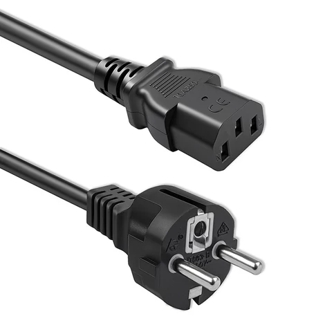 Qoltec SCHUKO tápkábel IEC C13 3m fekete színben