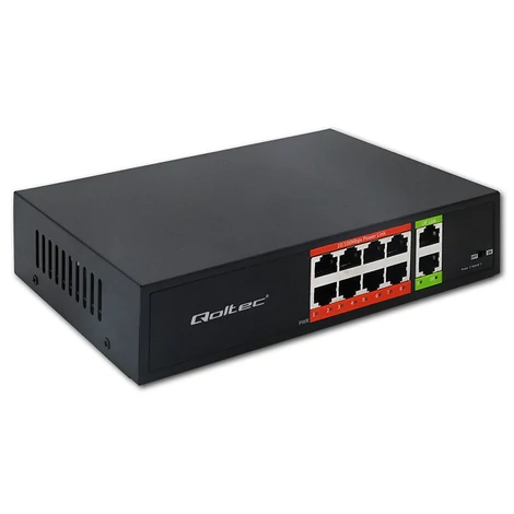 Qoltec SWITCH Fast Ethernet PoE hálózati kapcsoló 8x RJ45