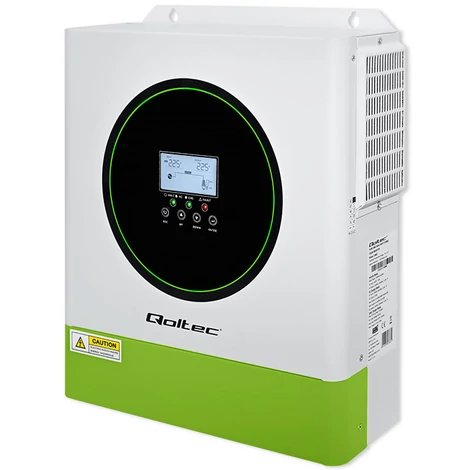 Qoltec Hibrid Napelemes Inverter Off-Grid 3500W | 100A | 24V| MPPT | BMS | Wi-Fi opció | Szinusz | Teljesítménytényező 1.0
