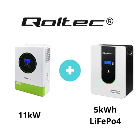Qoltec 11kW hibrid napelemes inverter és akkumulátor