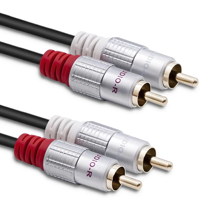 Qoltec Kábel 2xRCA apa / 2xRCA apa | 2m | Fekete