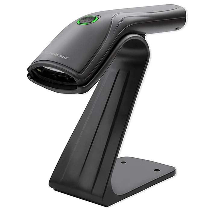 Qoltec Álló vonalkód olvasó kód szkenner + olvasó állvány | 1D | USB