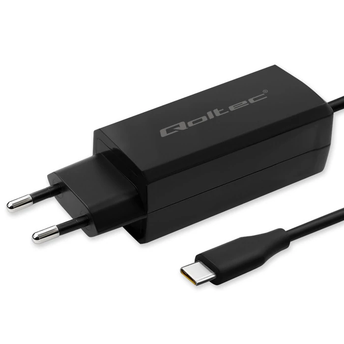 Qoltec 65W GaN Szupergyors Töltő | 5-20V | 3-3,25A | USB-C 3.1 | Laptop | Okostelefon | Tablet