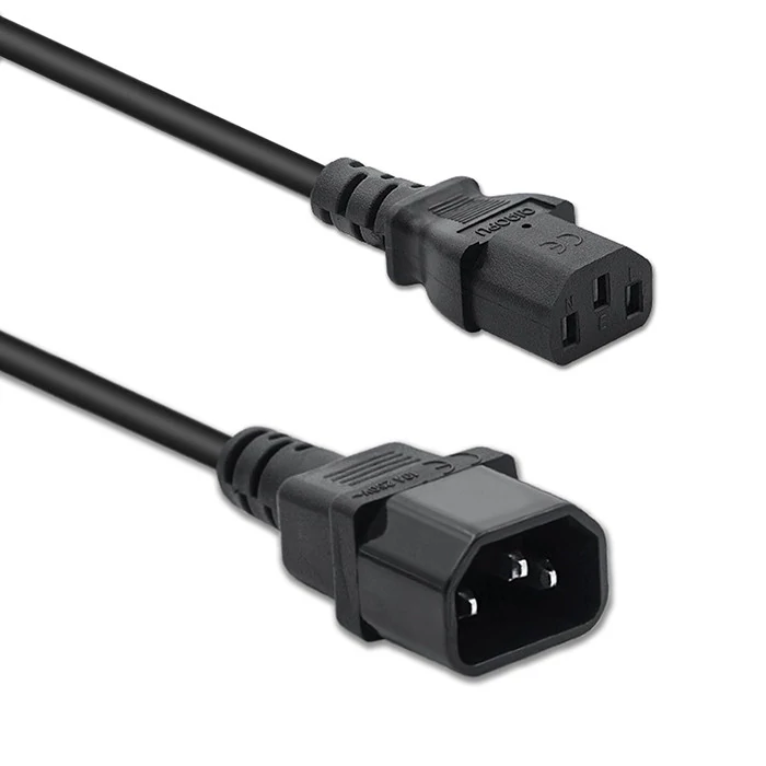 Qoltec Hosszabbító kábel UPS-hez | IEC C13/C14 | 3x1,0mm² | 1,5m