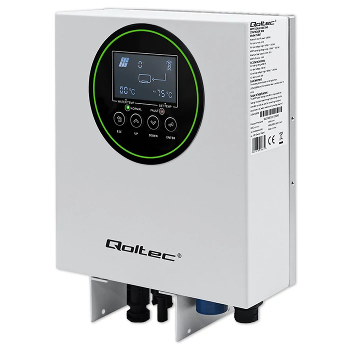 Qoltec Napelemes Inverter vízmelegítéshez ECO Solar Boost | MPPT | BYPASS | LCD | 3kW/4kW | Wi-fi